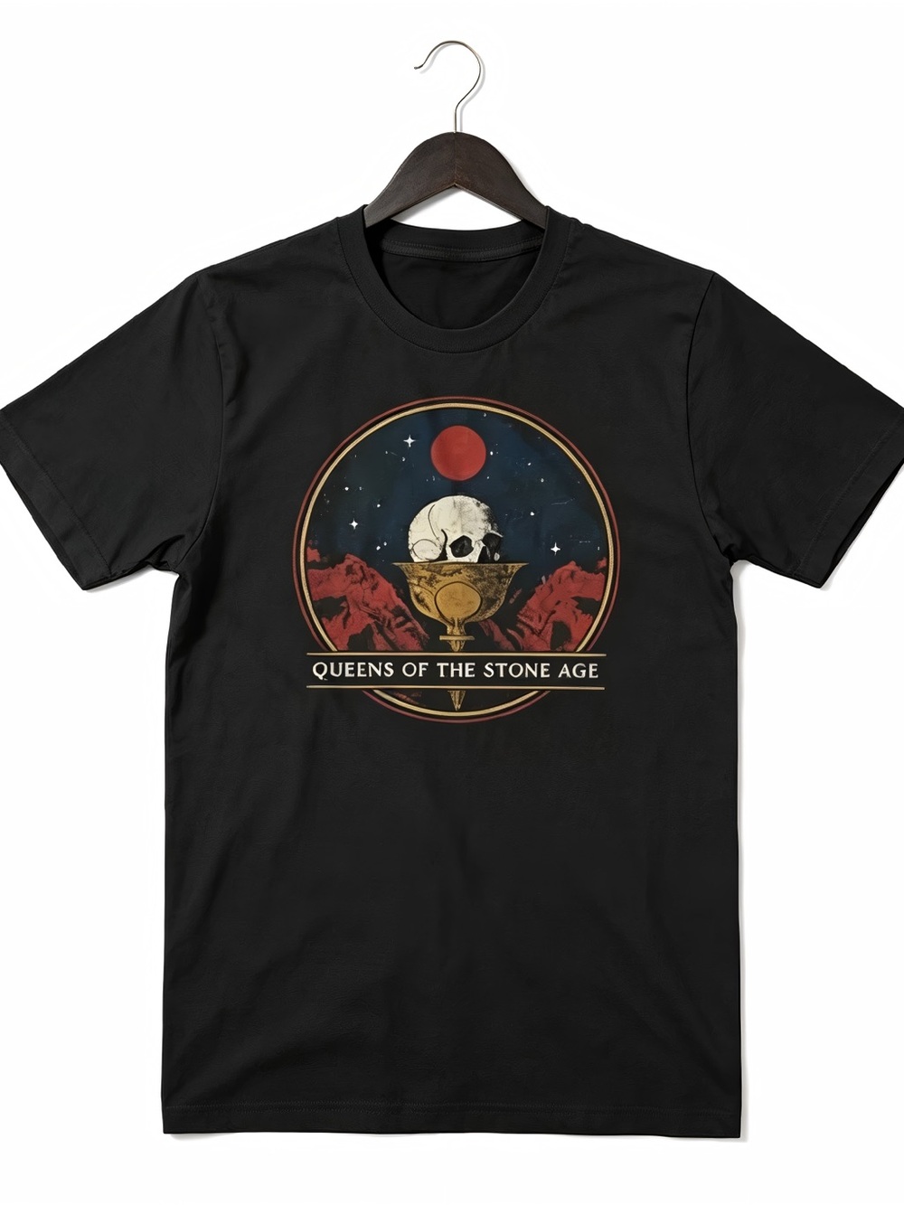Queens Of The Stone Age Skull Rock Band Graphics Womens Mens T-shirt Unisex